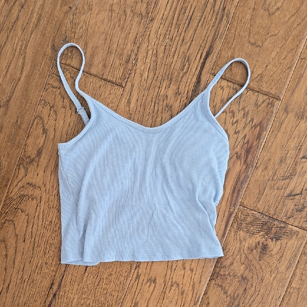 PINK Victoria's Secret Light Blue Ribbed Camisole